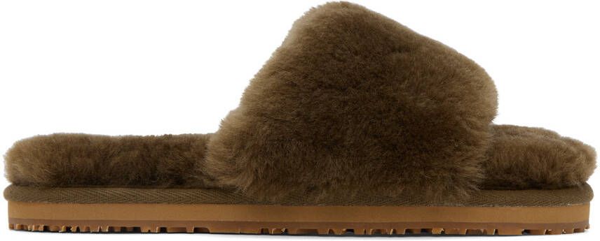 Mou Taupe Fur Slides