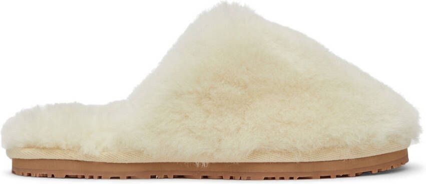 Mou White Closed Toe Sheepskin Slippers - Picture 5