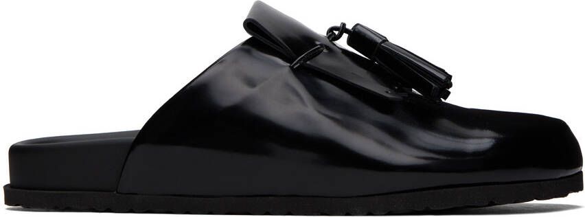 MSGM Black Tassel Slippers