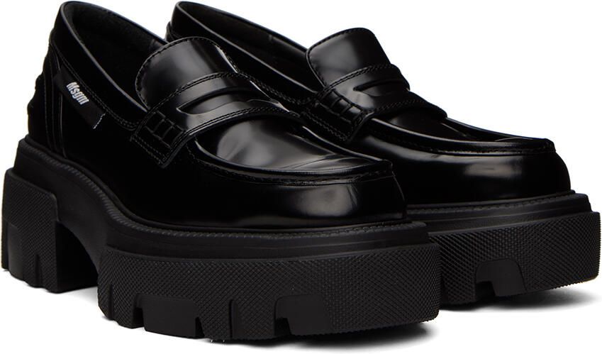 MSGM Black Leather Platform Loafers - Picture 2