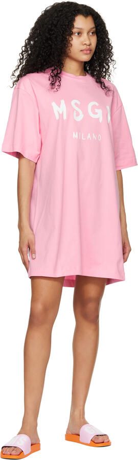 MSGM Pink & Orange Embossed Slides - Picture 3