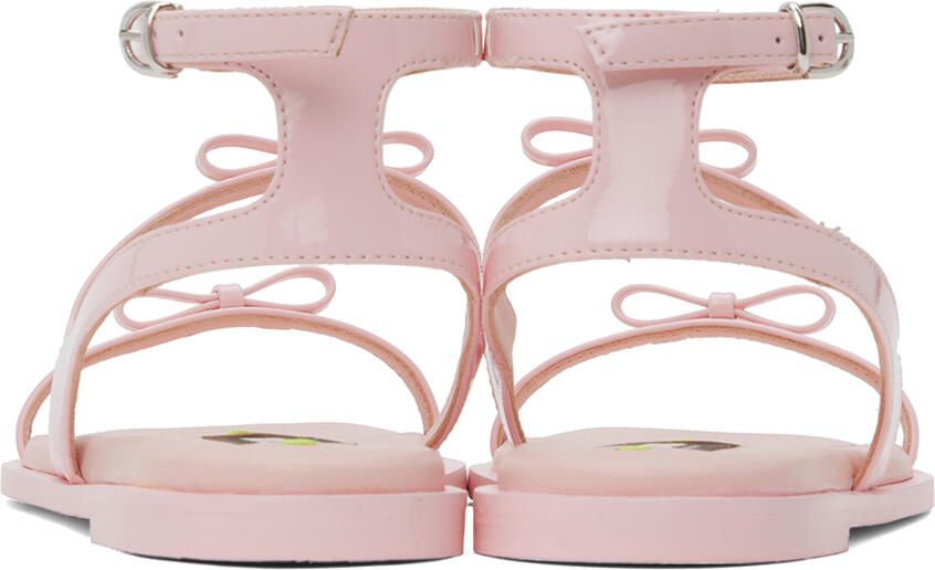 MSGM Pink Bow Flat Sandals