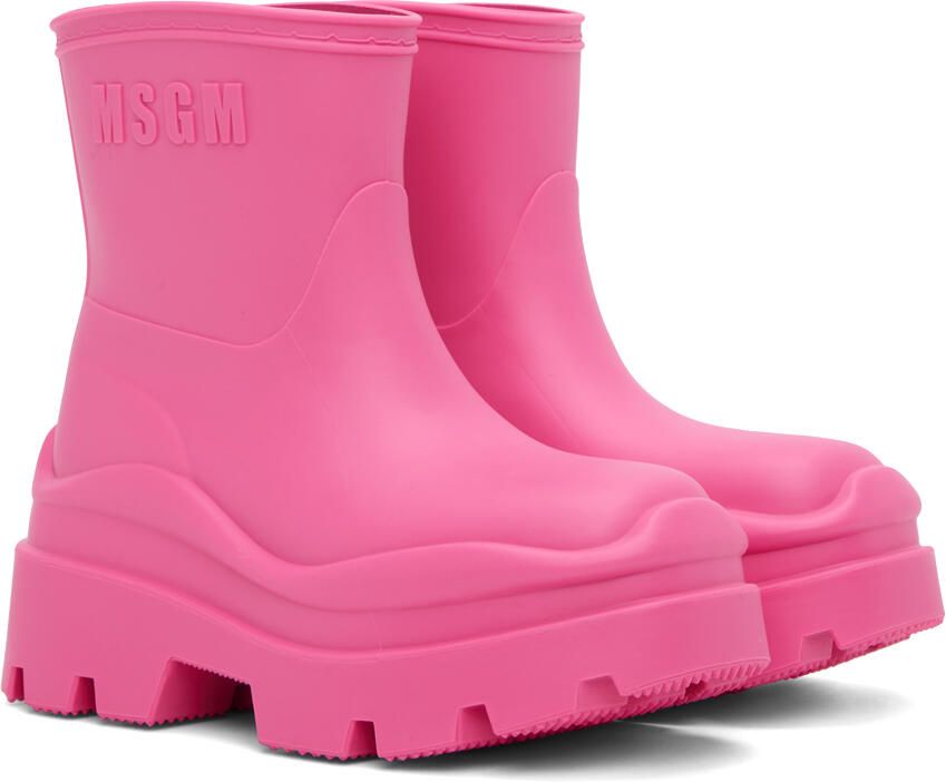 MSGM Pink Supergomma Boots - Picture 3