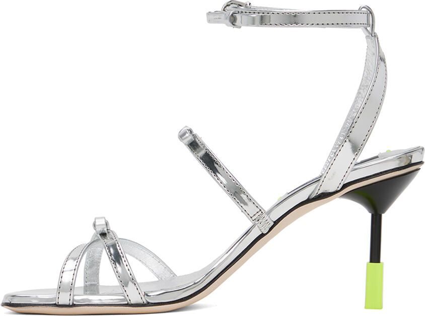 MSGM Silver Bow Heels - Picture 3