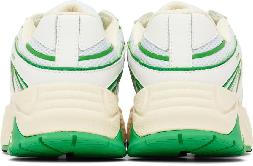 MSGM White & Green Vortex Sneakers