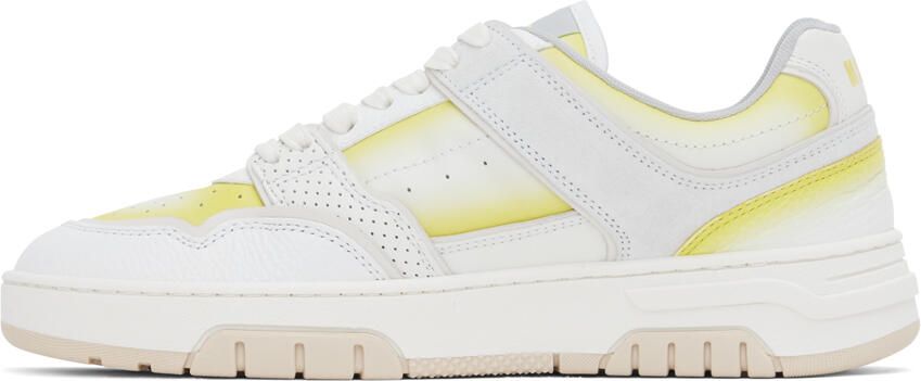 MSGM White & Yellow Scrapa UOMO Sneakers - Picture 3
