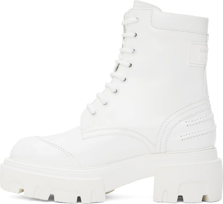 MSGM White Lace-Up Boots - Picture 2