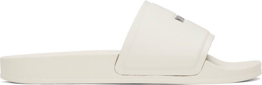 MSGM Off-White Micro Logo Slides - Picture 5