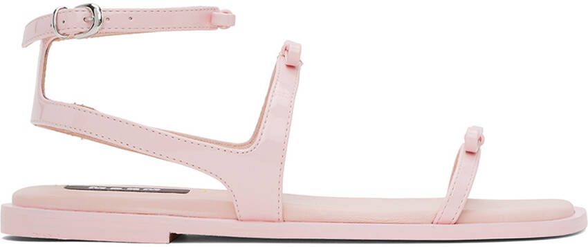 MSGM Pink Bow Flat Sandals - Picture 5