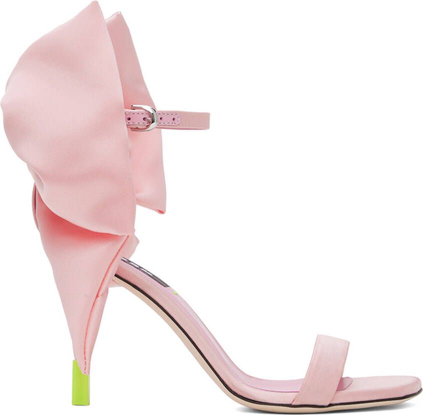 MSGM Pink Bow Heeled Sandals - Picture 5