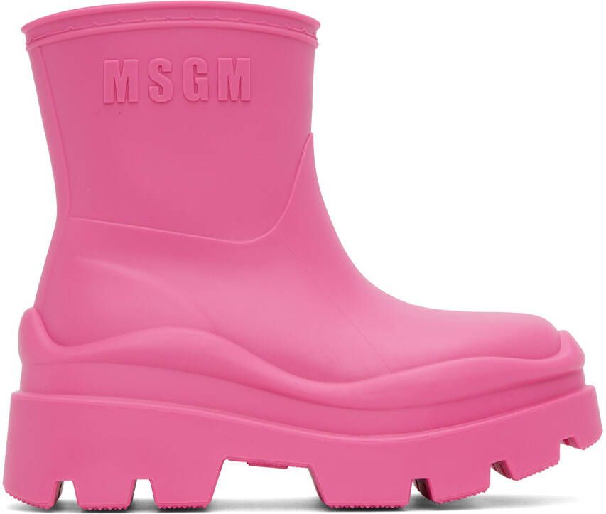MSGM Pink Supergomma Boots - Picture 5
