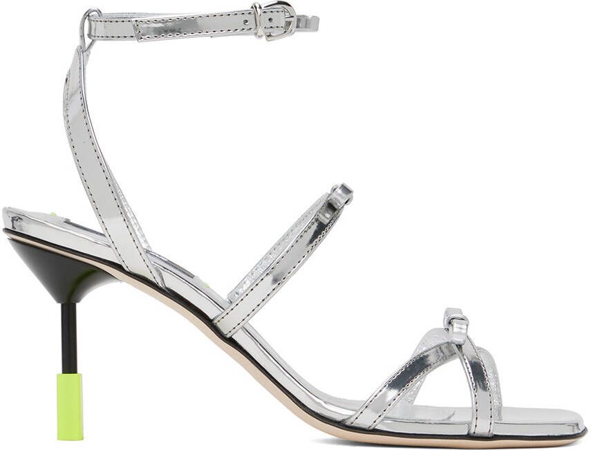 MSGM Silver Bow Heels - Picture 5