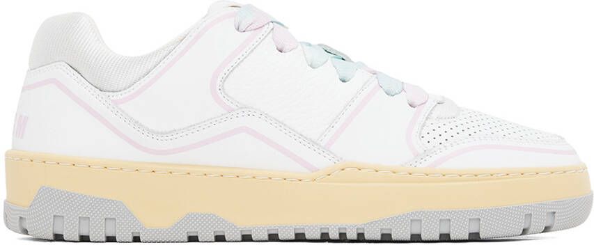 MSGM White & Pink Retro Basketball Sneakers - Picture 5