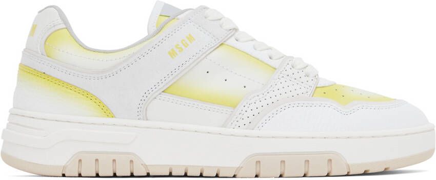 MSGM White & Yellow Scrapa UOMO Sneakers - Picture 5