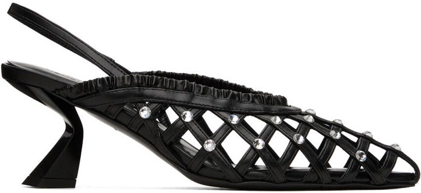 Nensi Dojaka Black Slingback Heels - Picture 5