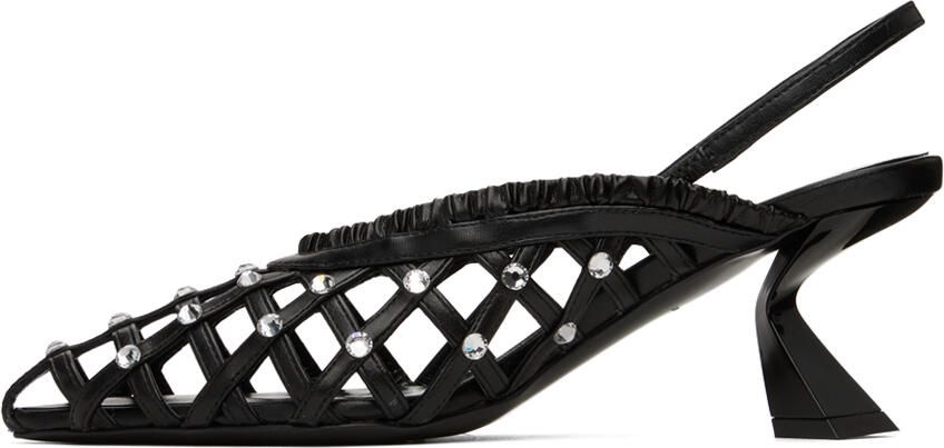 Nensi Dojaka Black Slingback Heels - Picture 3