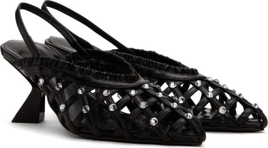 Nensi Dojaka Black Slingback Heels - Picture 2