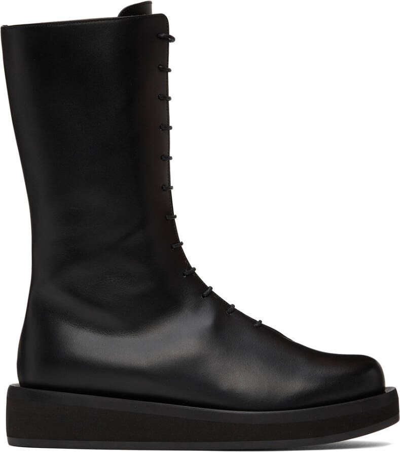 NEOUS Black Leather Spika Mid-Calf Boots - Picture 5