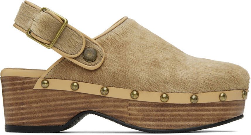 NEUTE Beige Valentina Clogs - Picture 5