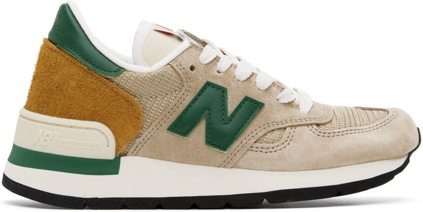 New Balance Beige & Green Made in USA 990 Sneakers - Picture 4
