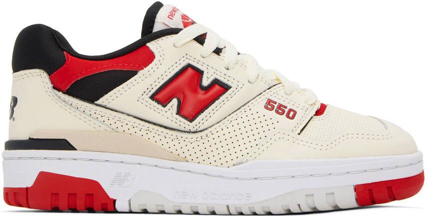 New Balance Off-White & Green 550 Sneakers - Picture 5