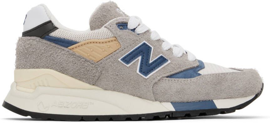 New Balance Gray & Blue Made In USA 998 Sneakers - Picture 4