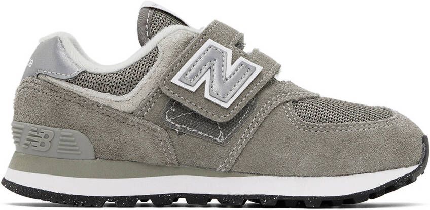 New Balance Kids Gray 574 Core Hook & Loop Little Kids Sneakers - Picture 4