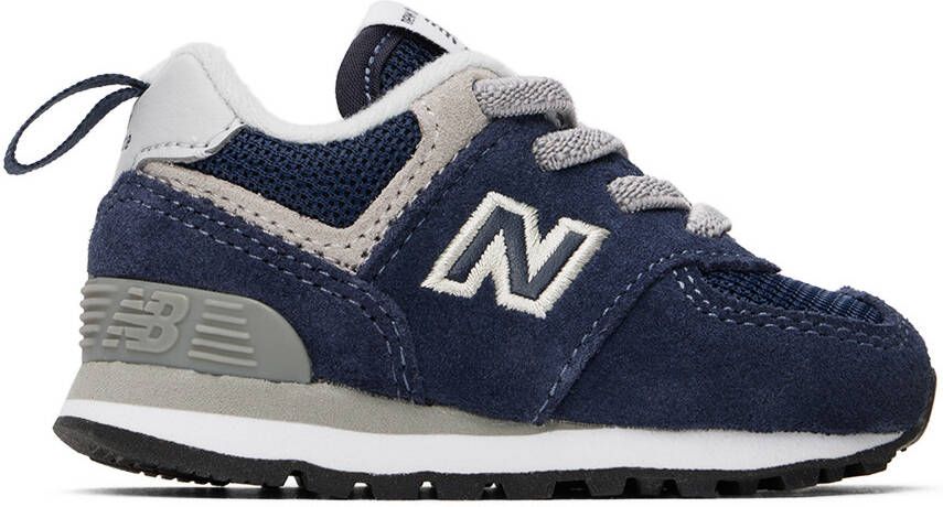 New Balance Kids Navy 574 Core Bungee Sneakers - Picture 4