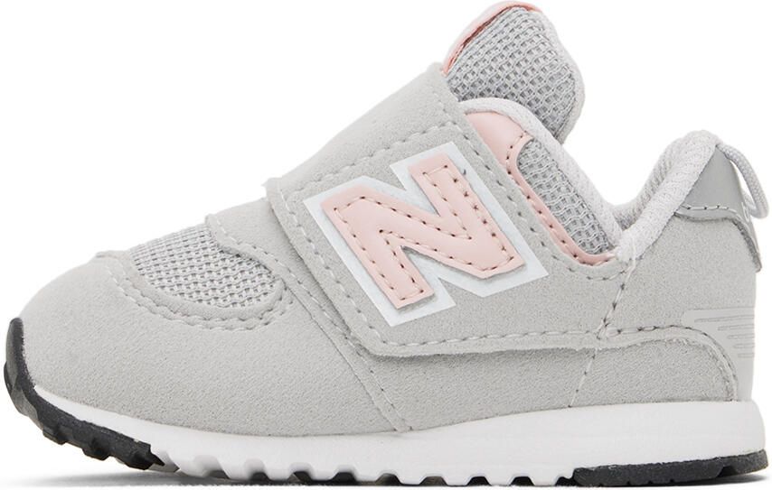 New Balance Baby Gray 574 NEW-B Hook & Loop Sneakers