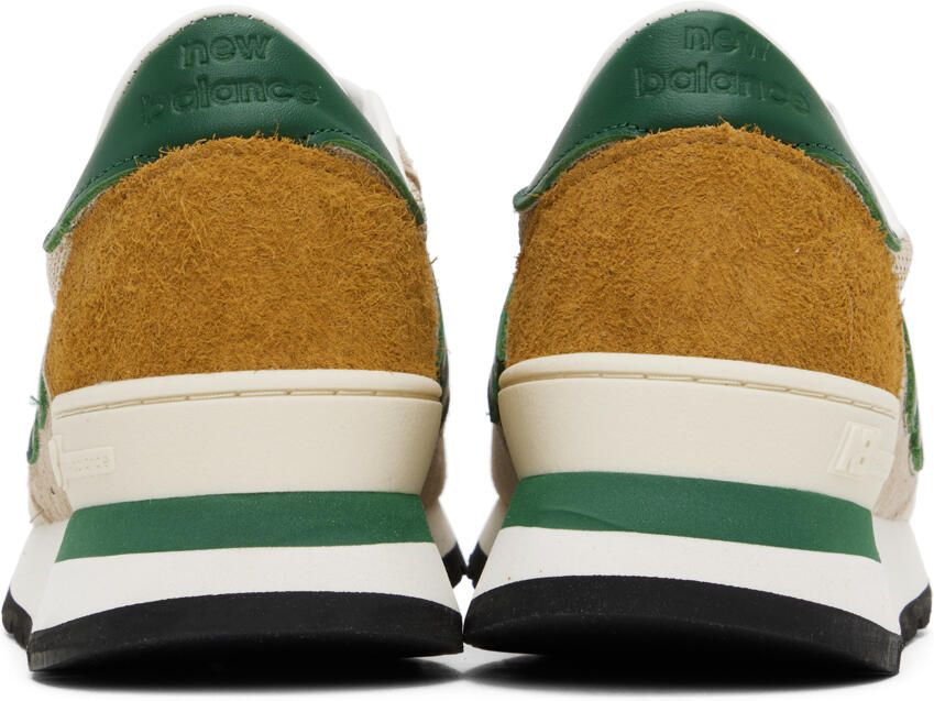 New Balance Beige & Green Made in USA 990 Sneakers