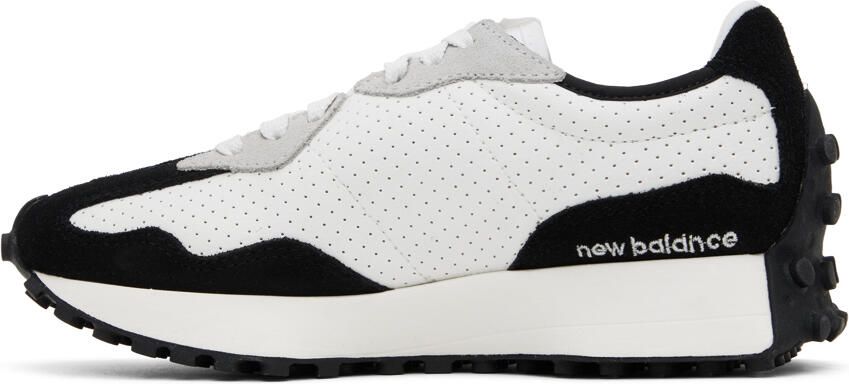 New Balance White & Black 327 Sneakers - Picture 3