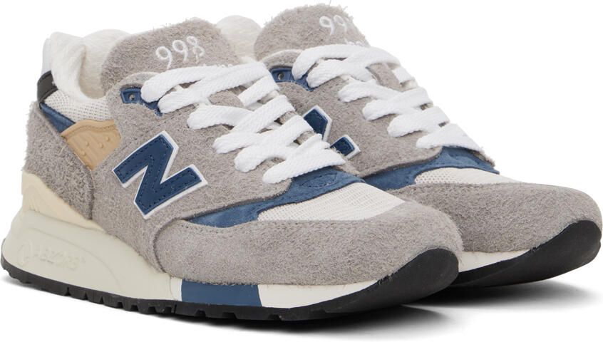 New Balance Gray & Blue Made In USA 998 Sneakers - Picture 2