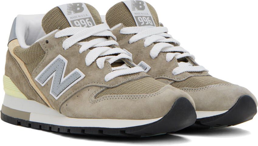 New Balance Gray & Khaki Made In USA 996 Core Sneakers - Picture 3