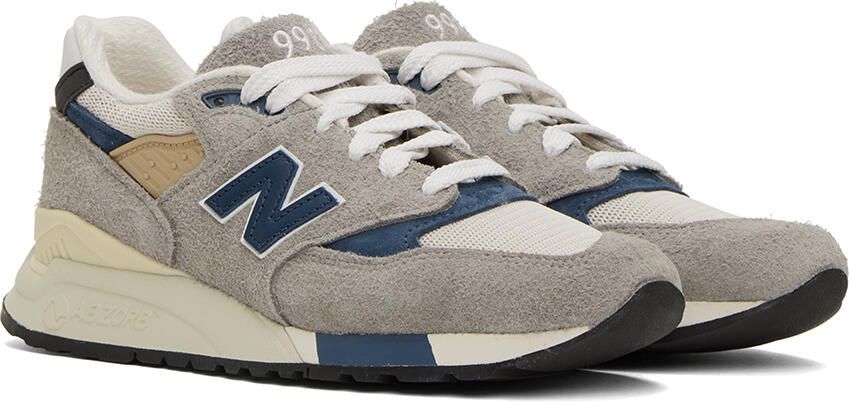 New Balance Gray & Blue Made In USA 998 Sneakers - Picture 5
