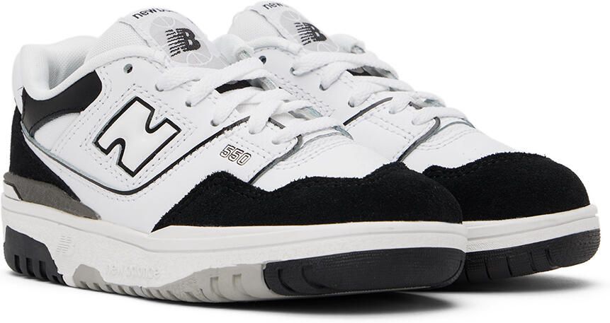 New Balance Kids White & Black 550 Sneakers