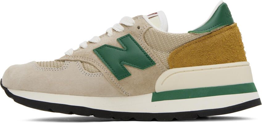 New Balance Beige & Green Made in USA 990 Sneakers - Picture 6
