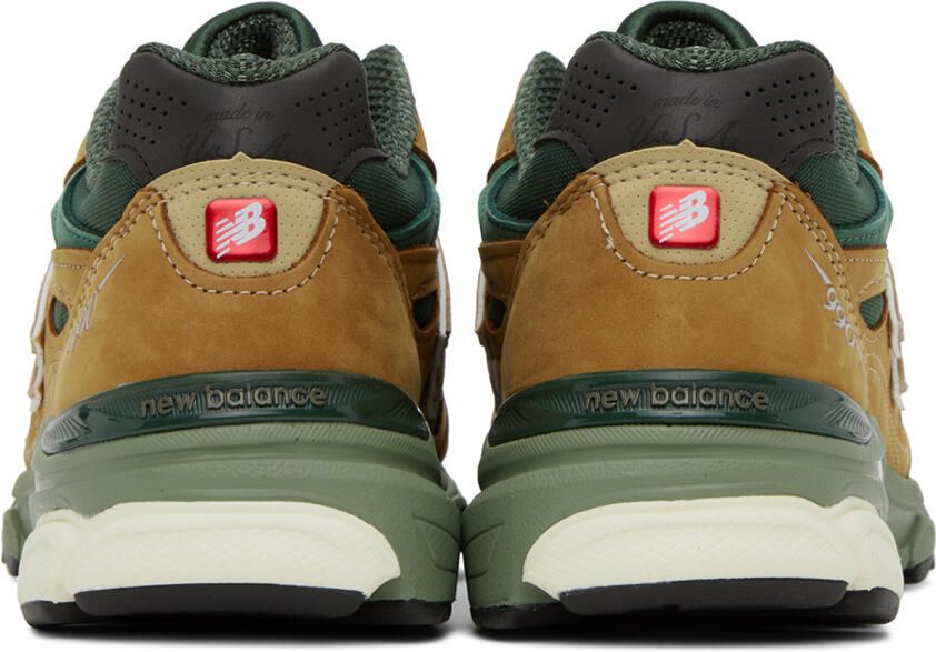 New Balance Tan & Green Made in USA 990v3 Sneakers - Picture 5