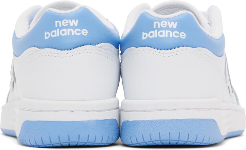New Balance White & Blue 480 Sneakers