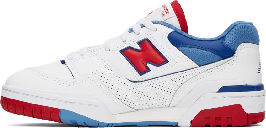 New Balance White & Blue 550 Sneakers - Picture 3
