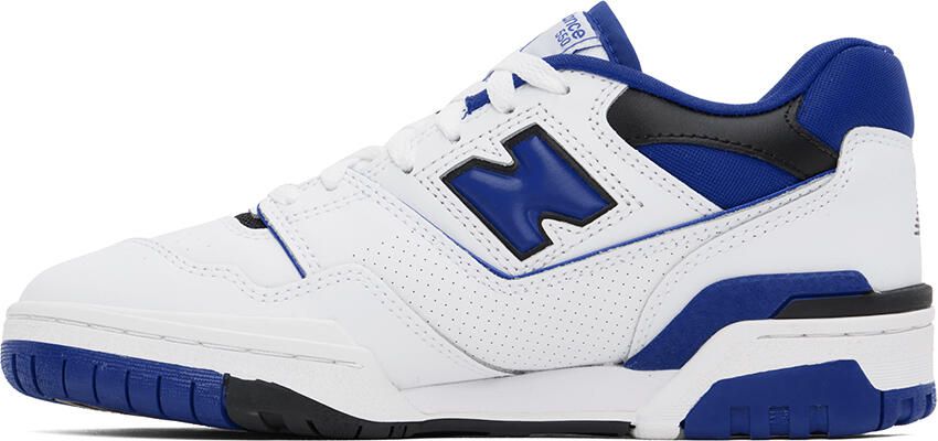 New Balance White & Blue 550 Sneakers - Picture 4