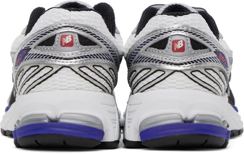 New Balance White & Blue 860V2 Sneakers