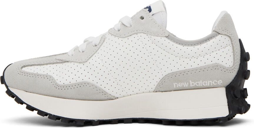 New Balance White & Gray 327 Sneakers - Picture 3