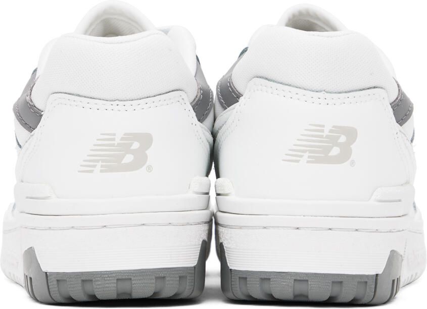 New Balance White & Gray 550 Sneakers