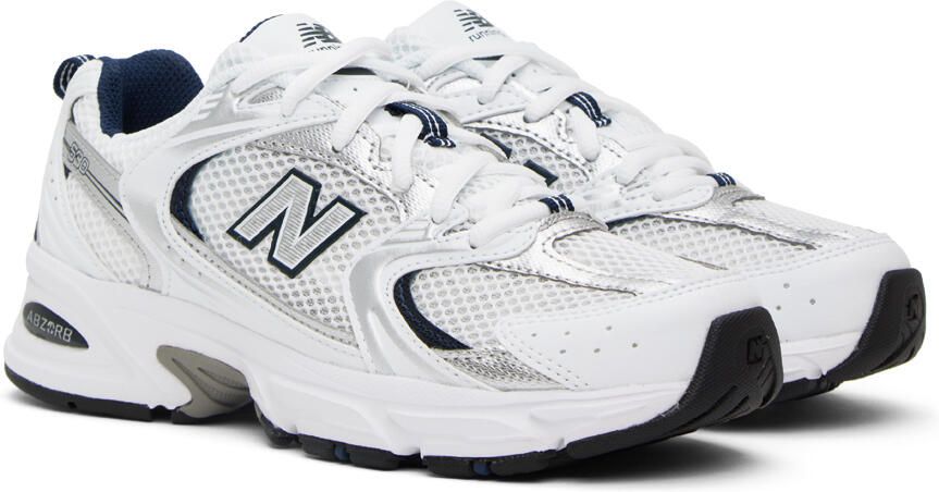 New Balance White & Silver 530 Sneakers - Picture 2