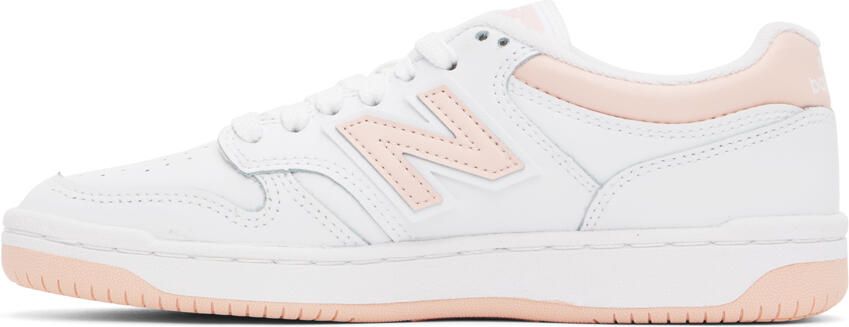 New Balance White & Pink 480 Sneakers - Picture 3