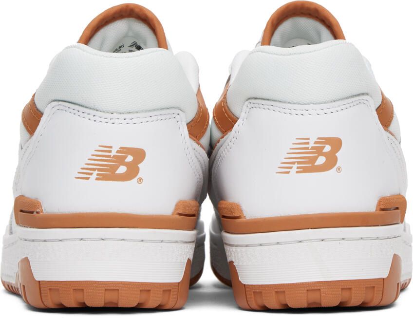 New Balance White & Tan 550 Sneakers