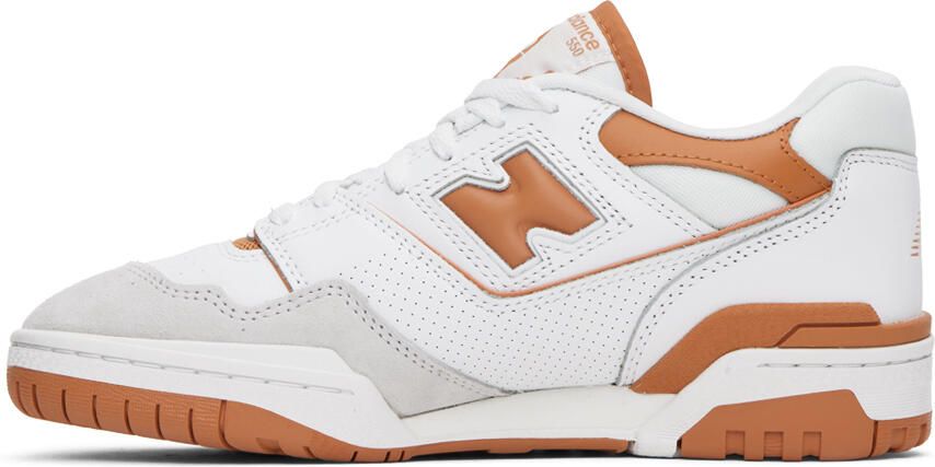 New Balance White & Tan 550 Sneakers - Picture 7