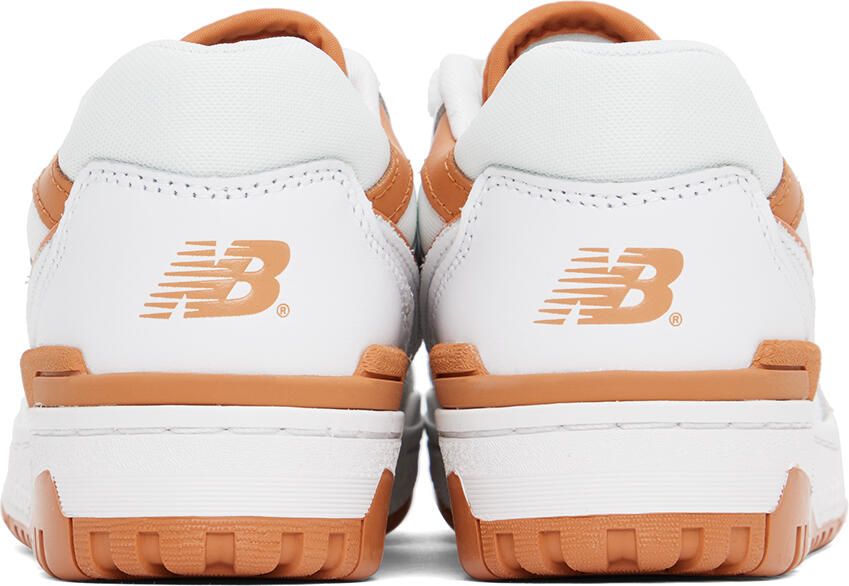 New Balance White & Tan 550 Sneakers - Picture 3
