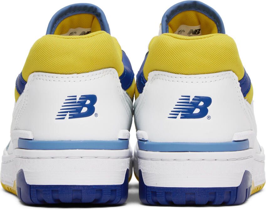 New Balance White & Yellow 550 Sneakers