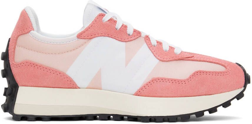 New Balance Pink & White 327 Sneakers - Picture 6